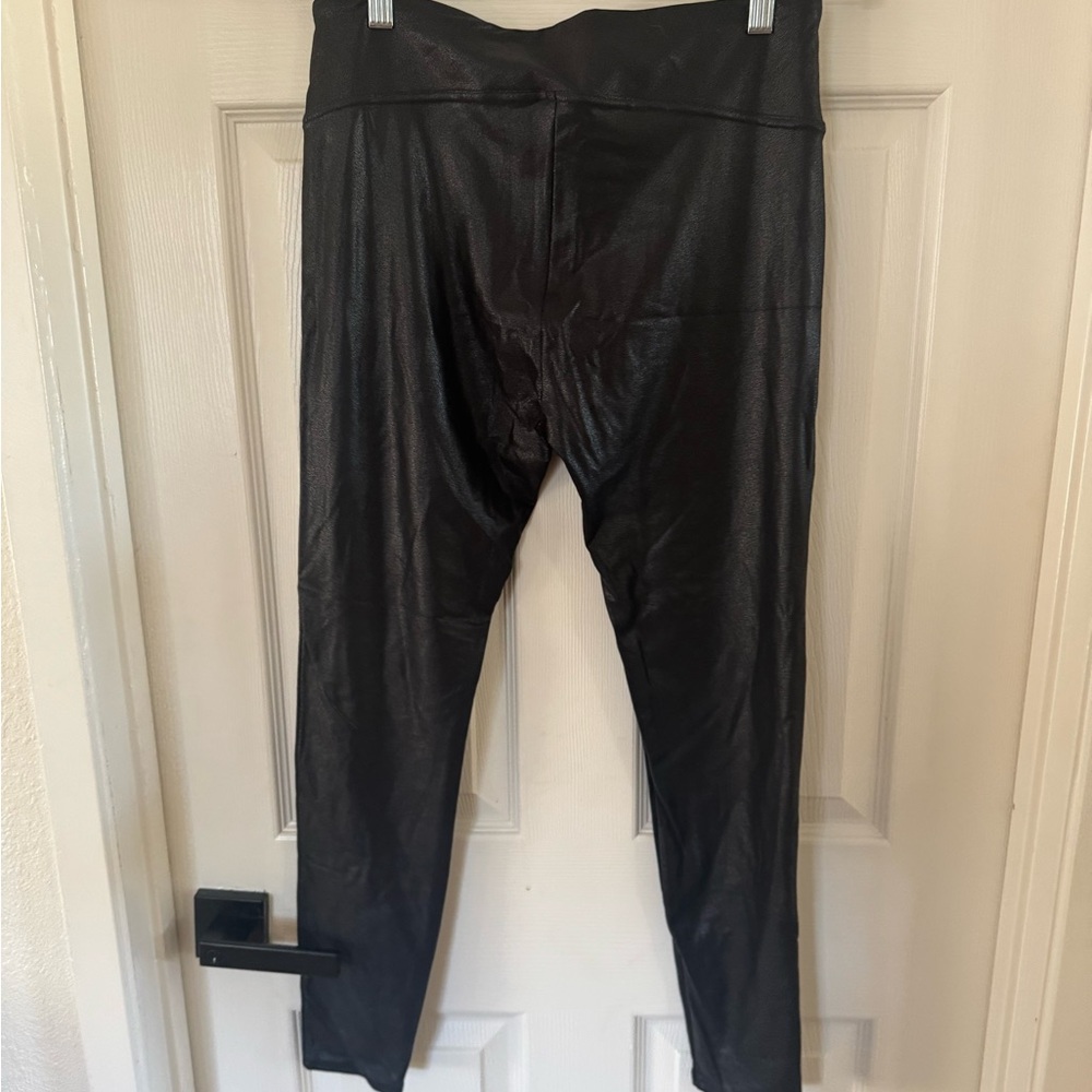 Faux leather leggings. Spanx knock offs.